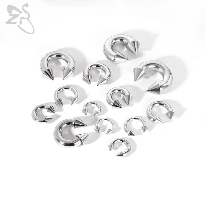 ZS 1 PC 00/0/2/4/6/8G Spike Edelstahl Nasenring für Männer Frauen Punk Großspur Septum Piercings Spike Ohr Flesh Expander