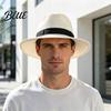 Foldable Sun Hat Men Paper Straw Hat Breathable Wide Brim UV Protection Beach Summer for Outdoor Vacation Travel Daily Casual