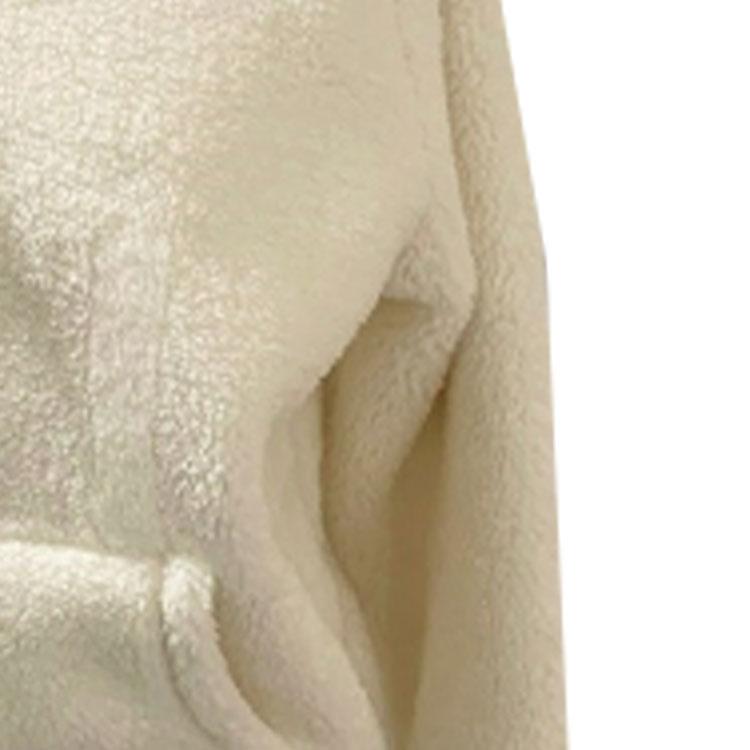 Polo Ralph Lauren Solid Color Hooded Long Sleeve Fleece Jacket Women jackets Ivory 211866343-002