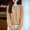 Korean Fake Two-Piece Round Neck Knitted Sweater for Women - 2025 Autumn