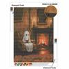 DIY Diamond Painting Kit Cozy Ghost by Fireplace 5D Full Drill Canvas Art Creative Craft Gift for Girls and Adults