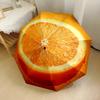 Fresh Orange Slices Automatic Umbrella Folding Umbrella With 8 Ribs Foldable Design For Outdoor Daily Use Stylish Accessory Perfect Gift For