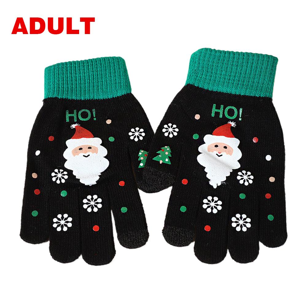 Premium Knitted Christmas Gloves Santa Snowflake Design Touchscreen Compatible Warm Winter Adult Kids Sizes Festive Gift