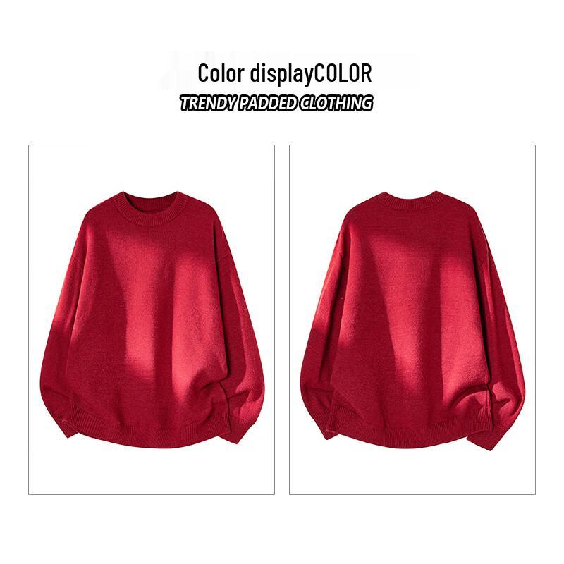 JEANSWEST Men's Loose-Fit Crew Neck Knit Sweater