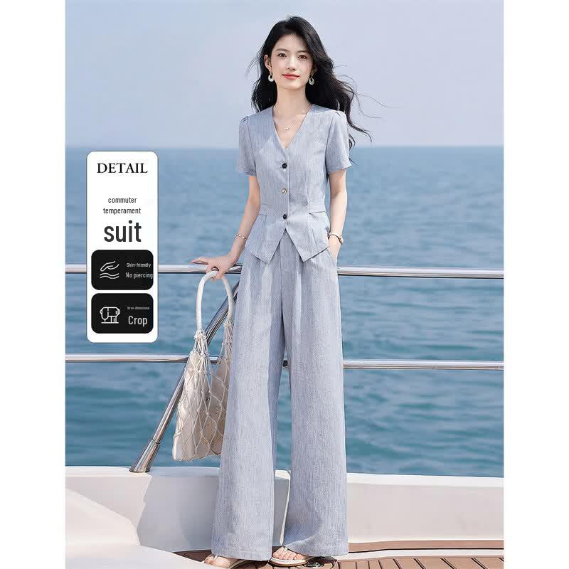 Elegant Summer Two-Piece Set for Women L
