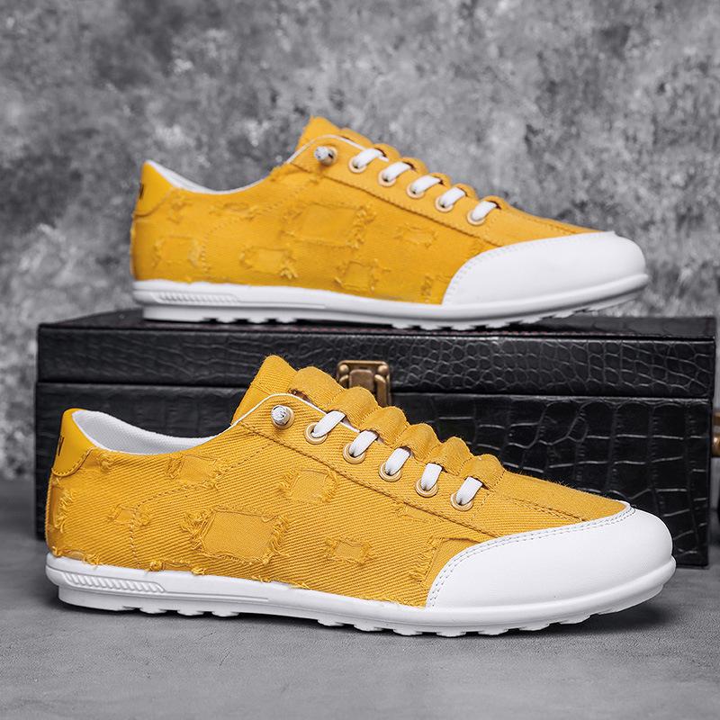 

Fashion Autumn 2025 Mens Sneakers Casual Shoes Canvas Shoes Breathable Outdoor Hiking Fashion Tennis Sports Running Platform Shoes 39 жёлтый