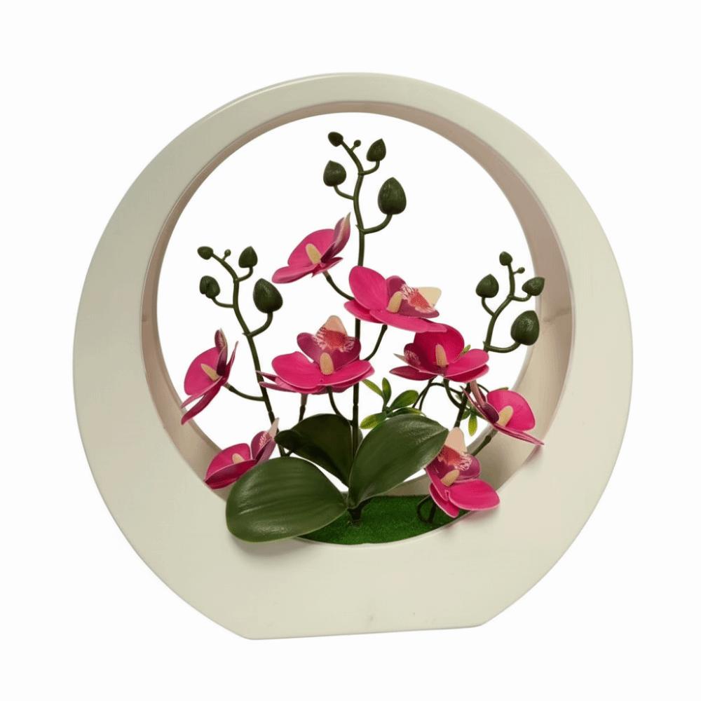 

Ornaments Artificial Orchid Pot Plant Home Decor Moon Shape Orchid Potted Plant Decorative Floral Art False Blossom Decoration розы красного