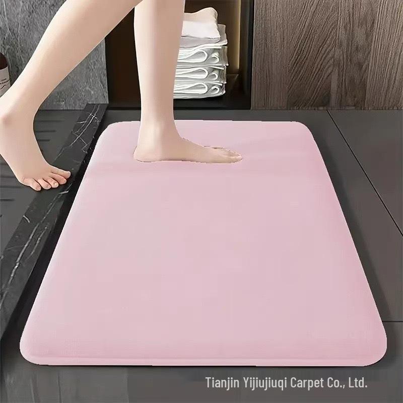 Solid Color Non-Slip Quick-Dry Bathroom Floor Mat