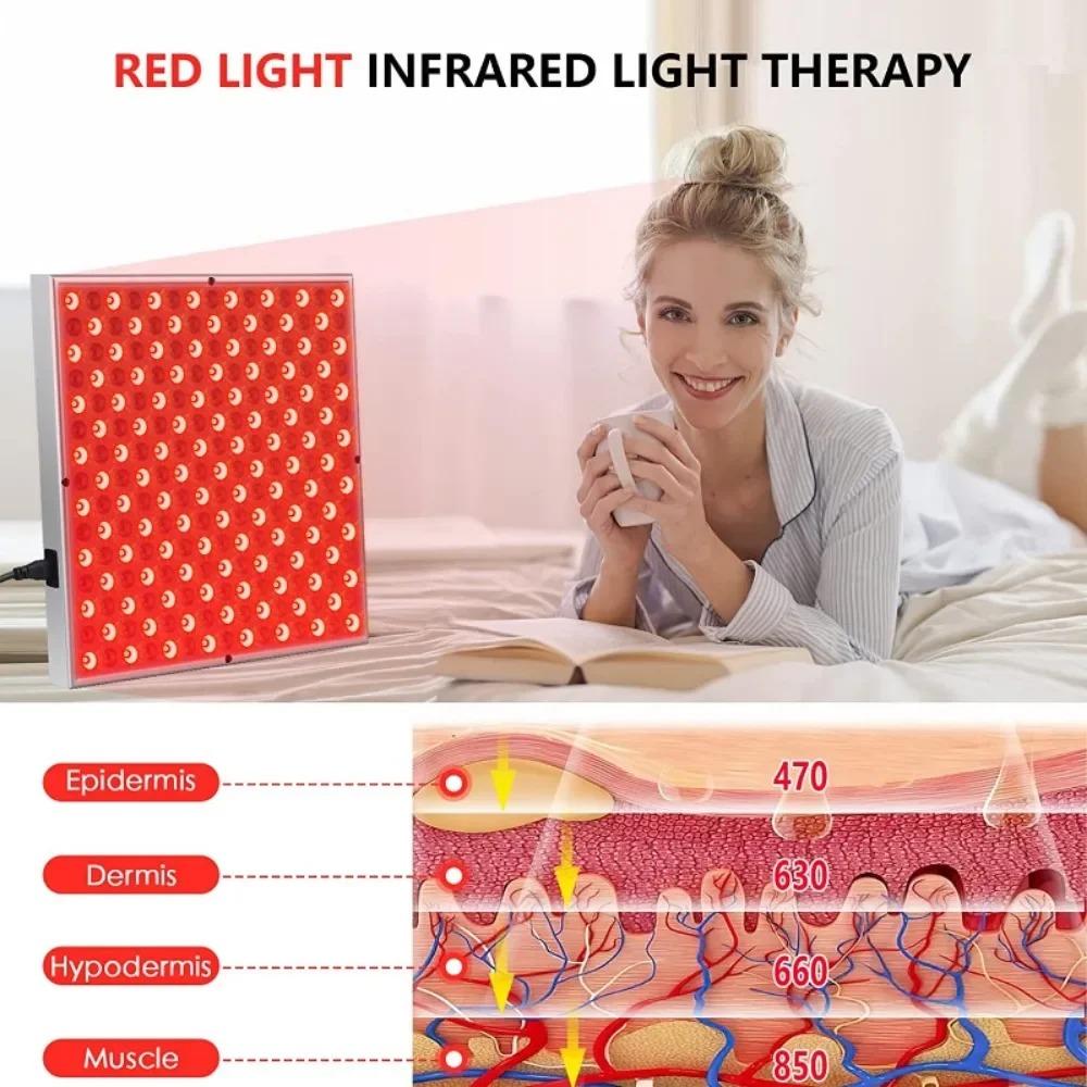 225 LED Rött Ljuspanel 660nm 850nm Nära Infrarött Kroppsavslappning Cirkulationsstöd Hudvård Bärbar Hemanvändning Enkel Användning