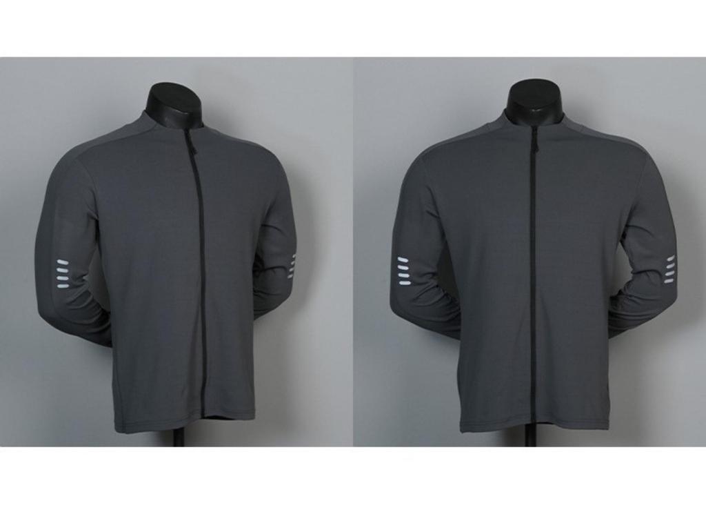 Men's Autumn Stand-Up Collar Cycling Top: Elastic, Sun-Protective, Long-Sleeve, Fitness & Running Zipper Shirt