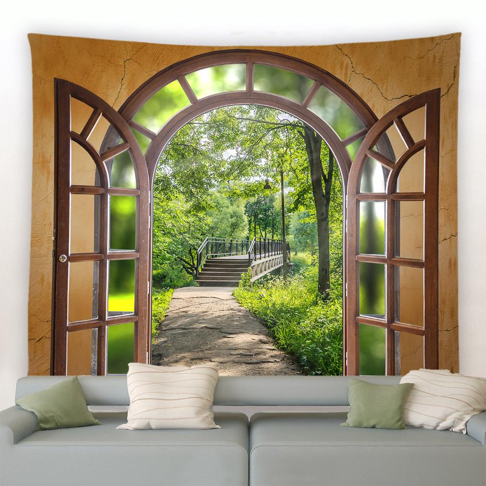 Fantasy Houby Květiny Rostliny Stromy Přírodní Krajina Nástěnná Dekorace Obývací Pokoj Ložnice Tropický Deštný Les Gobelín