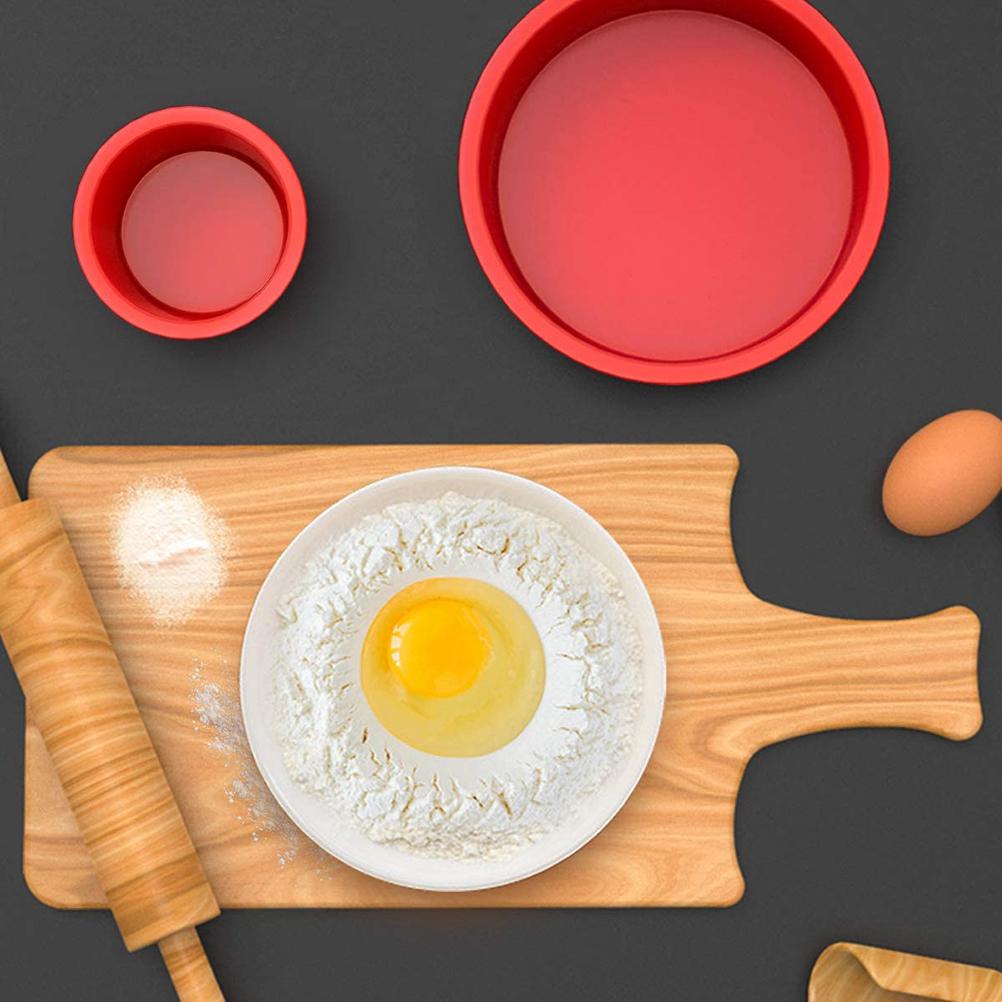 3PCS Silicone DIY Cake Mold Round Cake Pan 4 6 8 Inches Cake Mold Non Stick Baking Tools