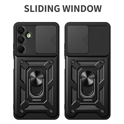 For Samsung Galaxy A16 5G/A16 4G Case with Slide Camera Lid PC+TPU Kickstand Phone Cover