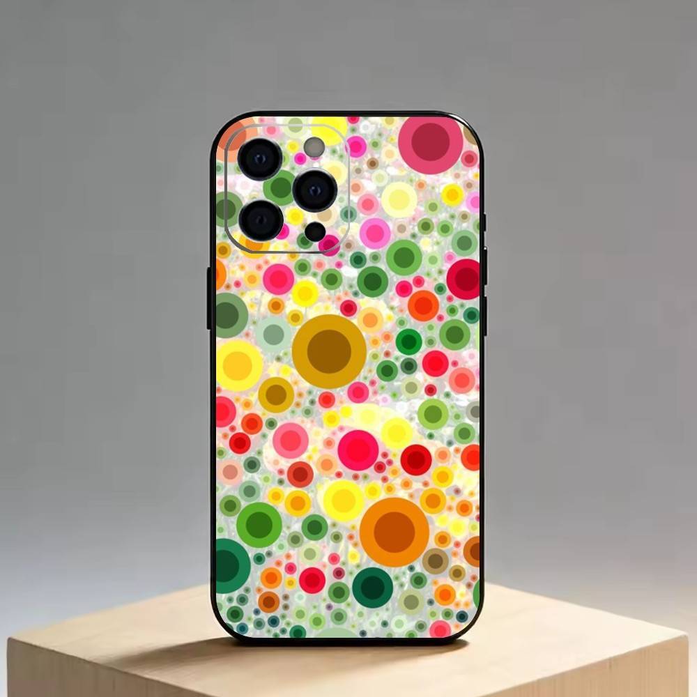 

Fcicicase Красочные Круглые Точки Чехол Для Телефона Для iPhone 17,16,15,14,13,12,11 Plus,Pro Max,XS,Мягкий Силиконовый Черный Чехол iPhone13