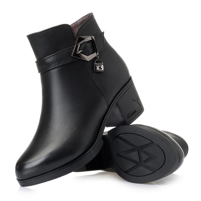 Fashion AIYUQI Women Snow Boots Genuine Leather 2025 New Winter Women Ankle Boots Large Size Wool Warm Non Slip Mom Boots