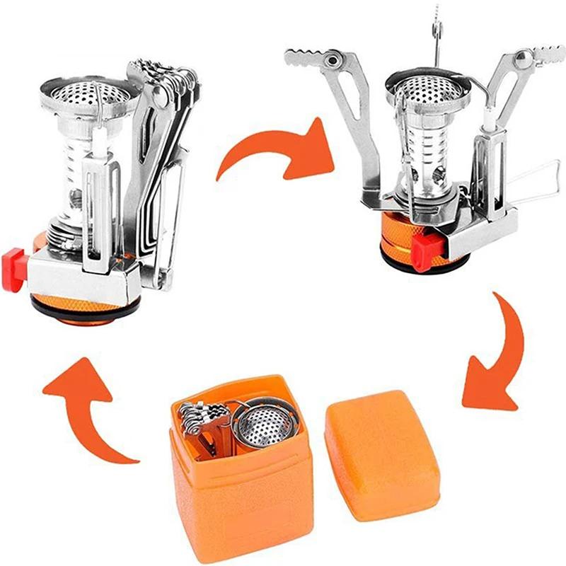 Gas Cooker Camping Accessories Portable Outdoor Camping Aluminum Alloy Ultra Light Picnic Cooking Camp Stove Survival Furnace