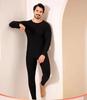 Volcanic Rock Winter Thermal Suit: Thick, Solid Color Round Neck Underwear for Men & Women - Autumn/Winter