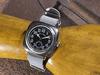 Military watch Cushion watch Black dial Gray buckskin Nato strap [M.R.M.W.]