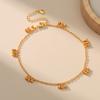 Minimalist 18k Gold Plated Adjustable Round Bead Womens Anklet