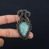 Attractive Amazonite Gemstone Pure Copper Wire Wrapped Handmade Pendant Jewelry For Gift