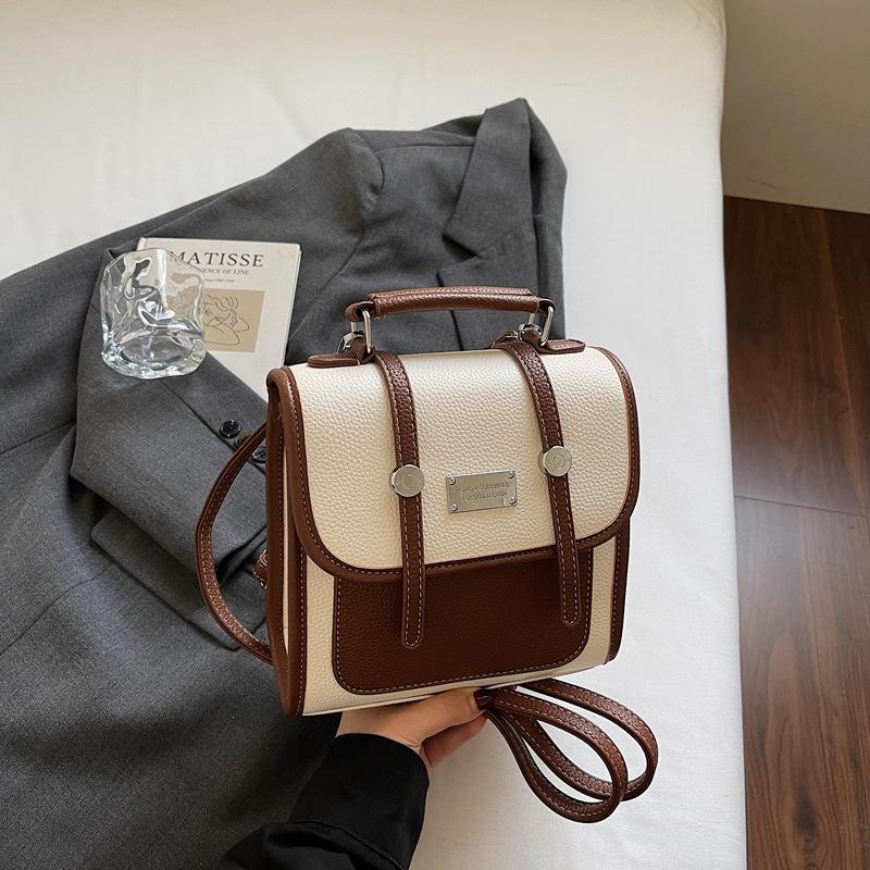 Schoolbag College style retro backpack bag women's 1011 spring new student portable small schoolbag commuter shoulder messenger bag