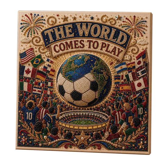 Football Stadium Pearl Painting Kit, DIY Soccer Ball Pearl Art Kit, Stadium Nights 3D Pearl Art Craft Kit for Beginners Football Fans Gift C