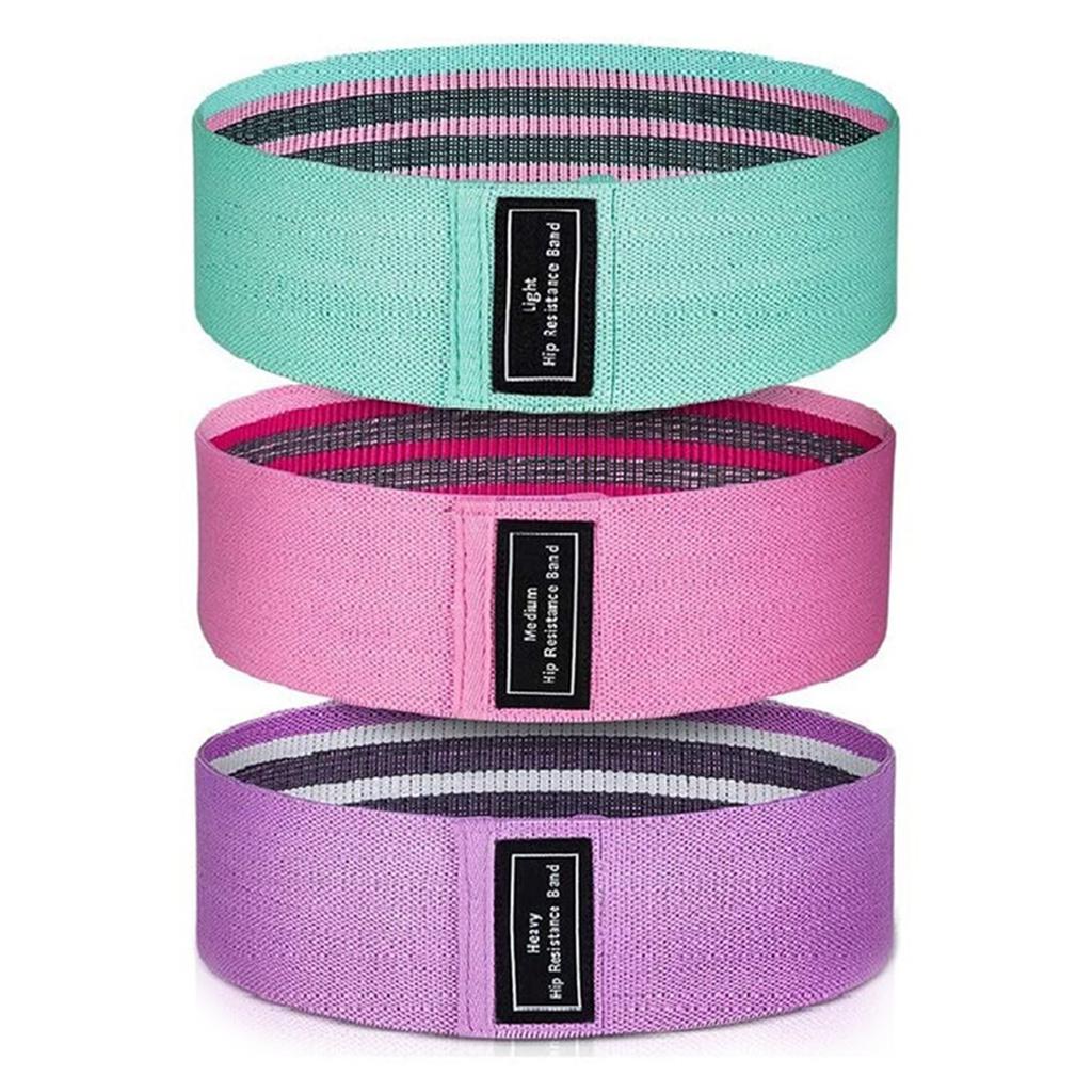 3 PCS Circle Hip Resistance Bands Anti Slip Fitness Hip Elastic Band Deep Squat Workout Tension Band