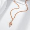 Zircon Leaf Women's Necklace Golden Pendant Shiny Fashion Jewelry Personality Party Accessories