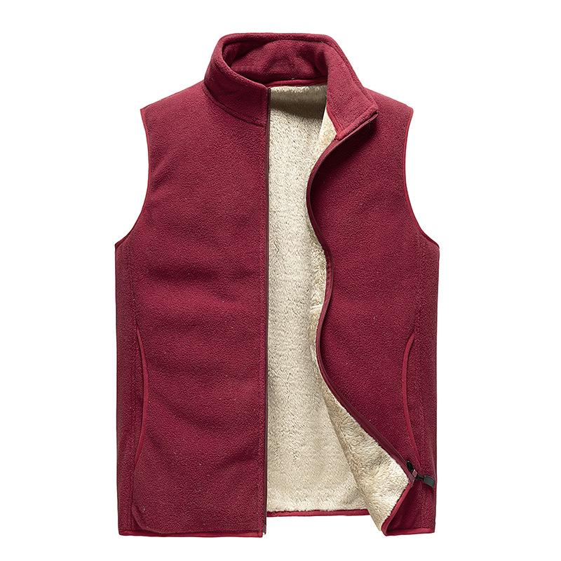 Men's Polar Fleece Stand Collar Vest - Thick, Warm, Plus Size, Spring/Autumn
