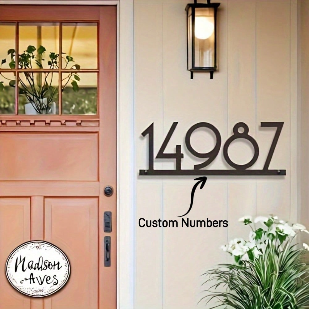 Custom Wrought Iron House Number Sign, Personalized Outdoor Address Plaque, Rustproof Metal Wall Decor, Unique Housewarming Gift