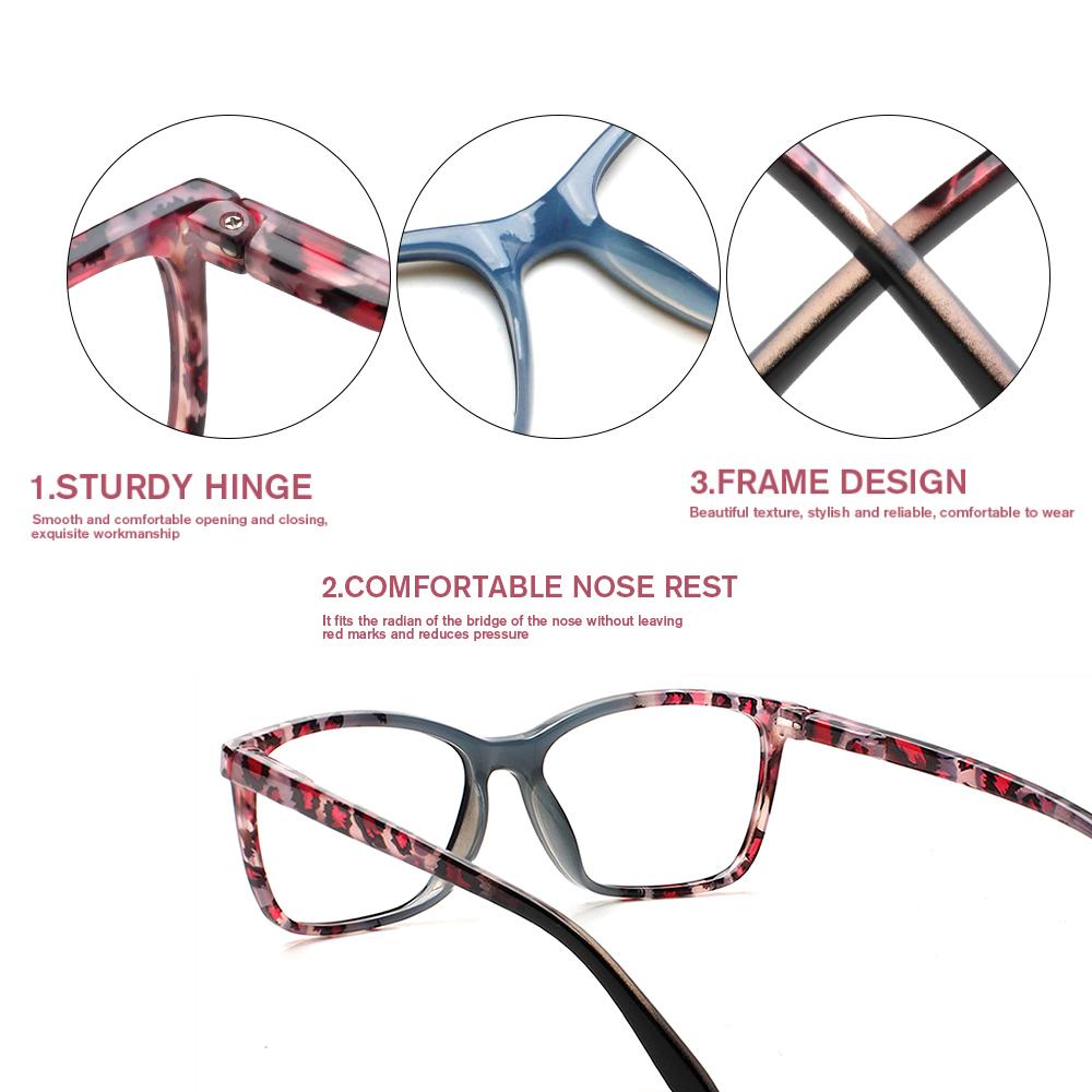 TUREZING Square Printed Sunglasses for Men Women Comfortable Spring Hinges Fashion UV Protection