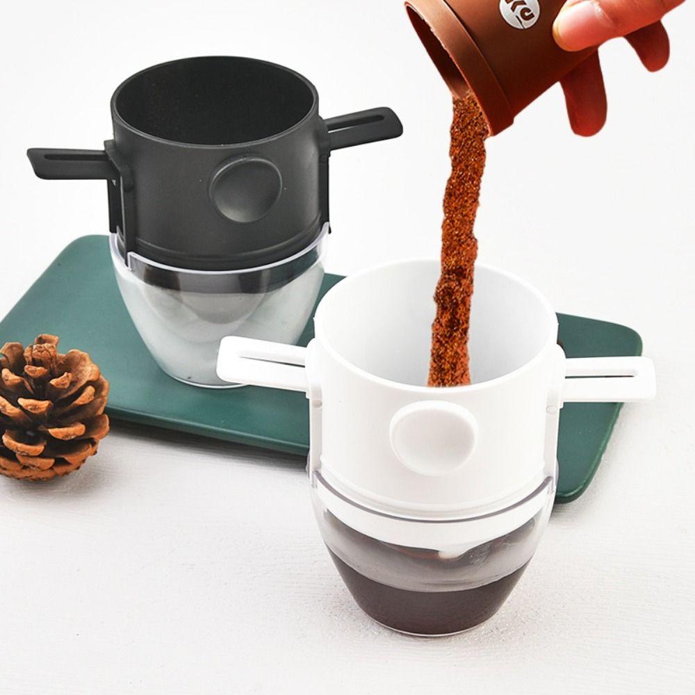 Portable Foldable Coffee Filter Reusable with Cup Holder Filter Mesh Easy To Clean Stainless Steel Coffee Filter Cups