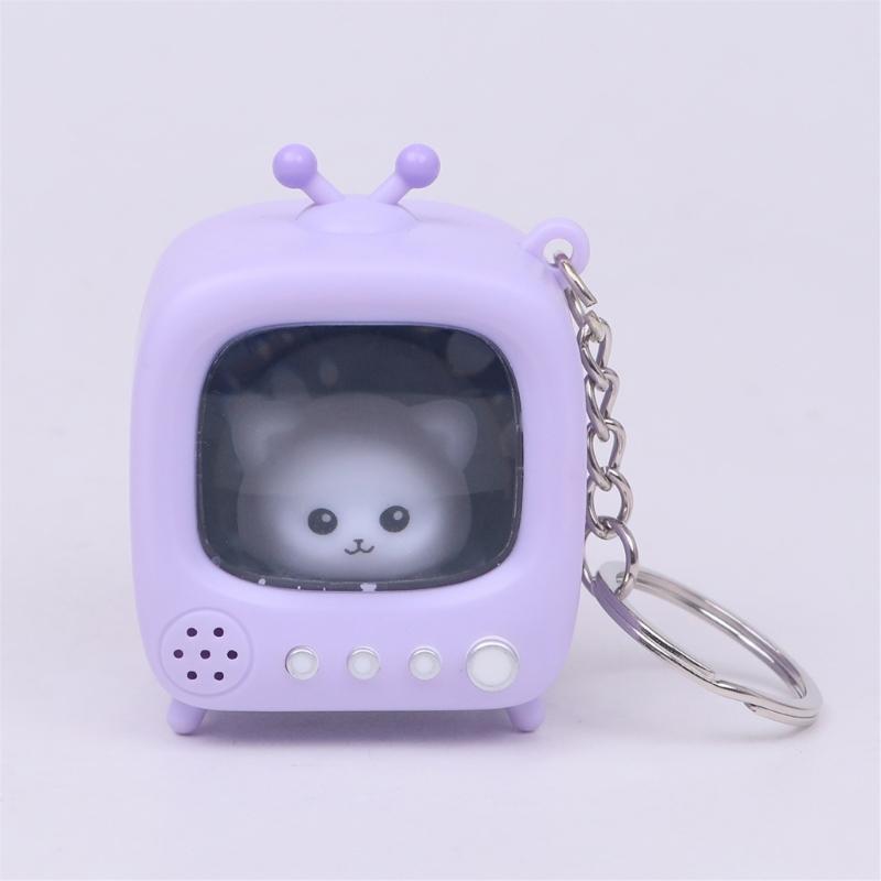 Mini TV Keychain Retro Design With Glowing Doll Feature For Keys Bags And Kids Gifts Bag Hanging Accessories