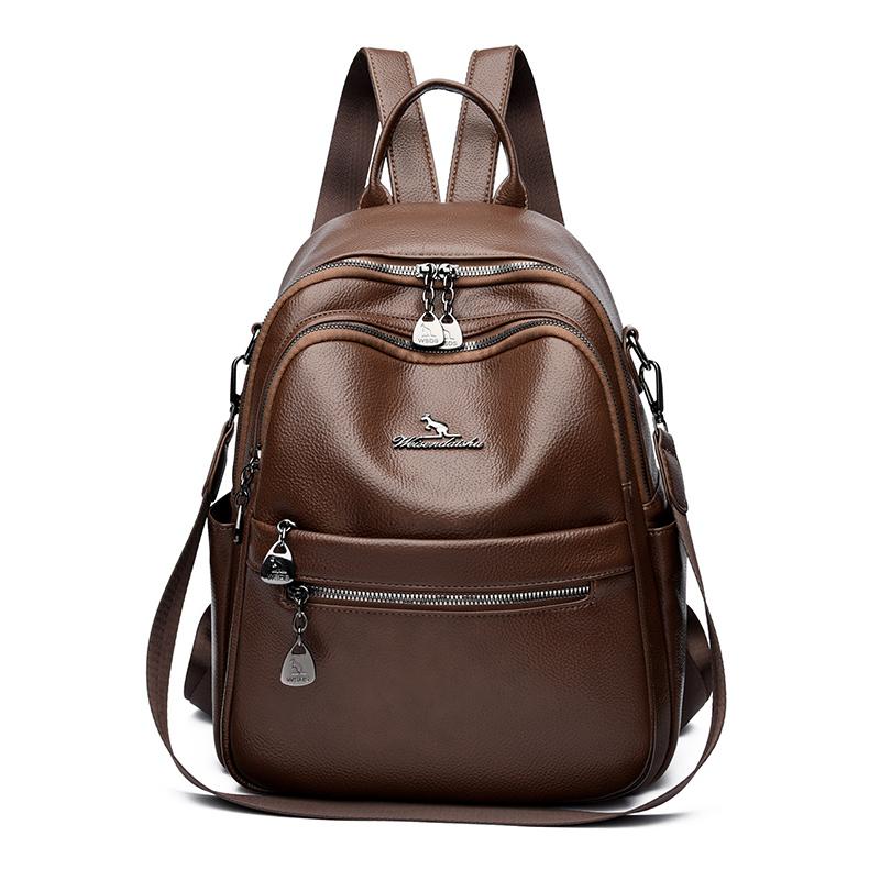 PU Backpack Women's Multi-function Shoulder Bag Large Capacity Travel Commuter Backpack