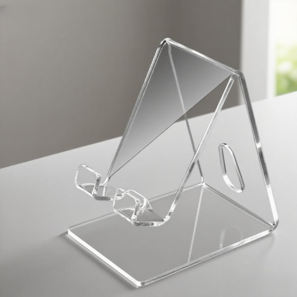 Acrylic Desktop Transparent Cell Phone Holder Lazy Phone Stand Clear Rack For iPhone 16 15 14 13 12 Samsung S25 S24 Xiaomi Mount