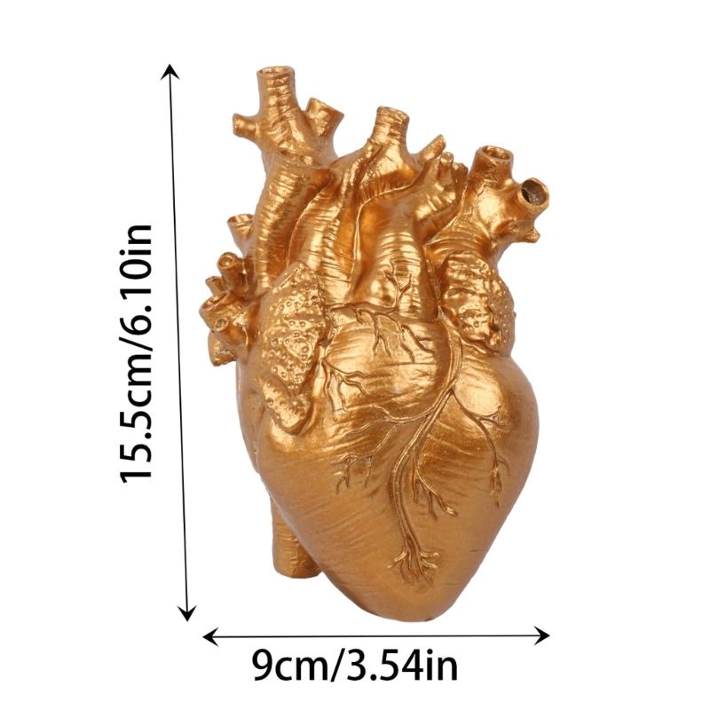 Realistic Heart Sculpture Home Office Desk Ornaments Heart Figurine Creative Resin Heart Statue Miniature Heart Figurine