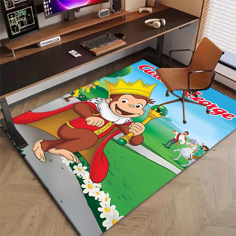 1pc Curious George (7) Design Printed Area Rug Carpet for Bedroom Living Room Home Decor Rugs Mat Non Slip Mat Rug for Bedside