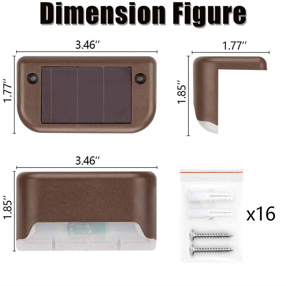 Upgraded Solar Stair Lights Outdoor Waterproof LED Step Lights Garden Decor Landscape Lamp Railing Light