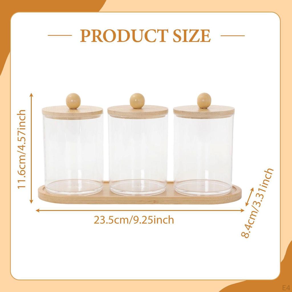 Qtip Holder Dispenser Makeup Organizer Dustproof Portable Transparent Storage Canister Jar for Floss