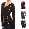Cotton Long Sleeve T Shirt With Single Breasted Slim Fit And V Neck For Office Wear