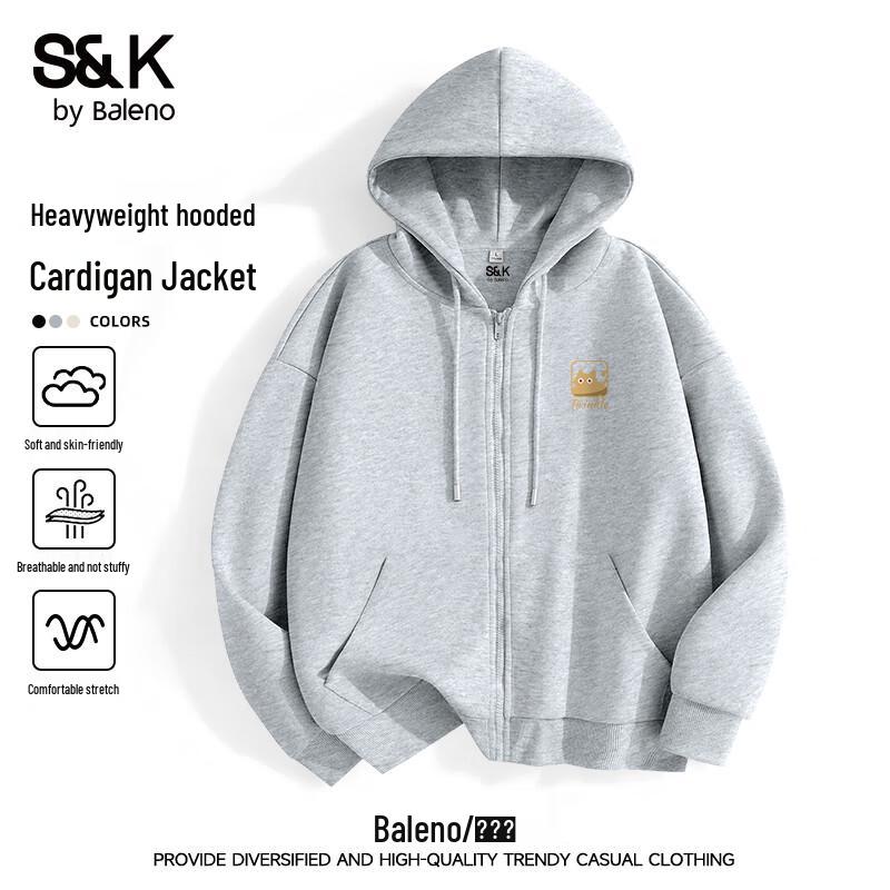 Baleno Men's S&K Series Hooded Zip-Up Sweatshirt Jacket