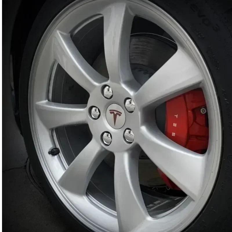 4/25/29pcs 56mm Car Wheel Center Hub Decorative Caps for Tesla Model 3 Y X S Badge Wheel Lug Nut Protective Cover