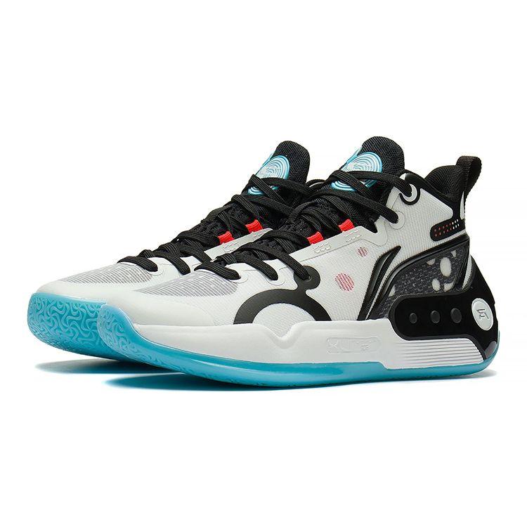 LiNing Yu Shuai 16 Tlumení nárazů Protiskluzové Odolné proti opotřebení Odrazové Středně vysoké Basketbalové boty Dětské basketbalové boty Bílé Černé Modré YKBS100-1