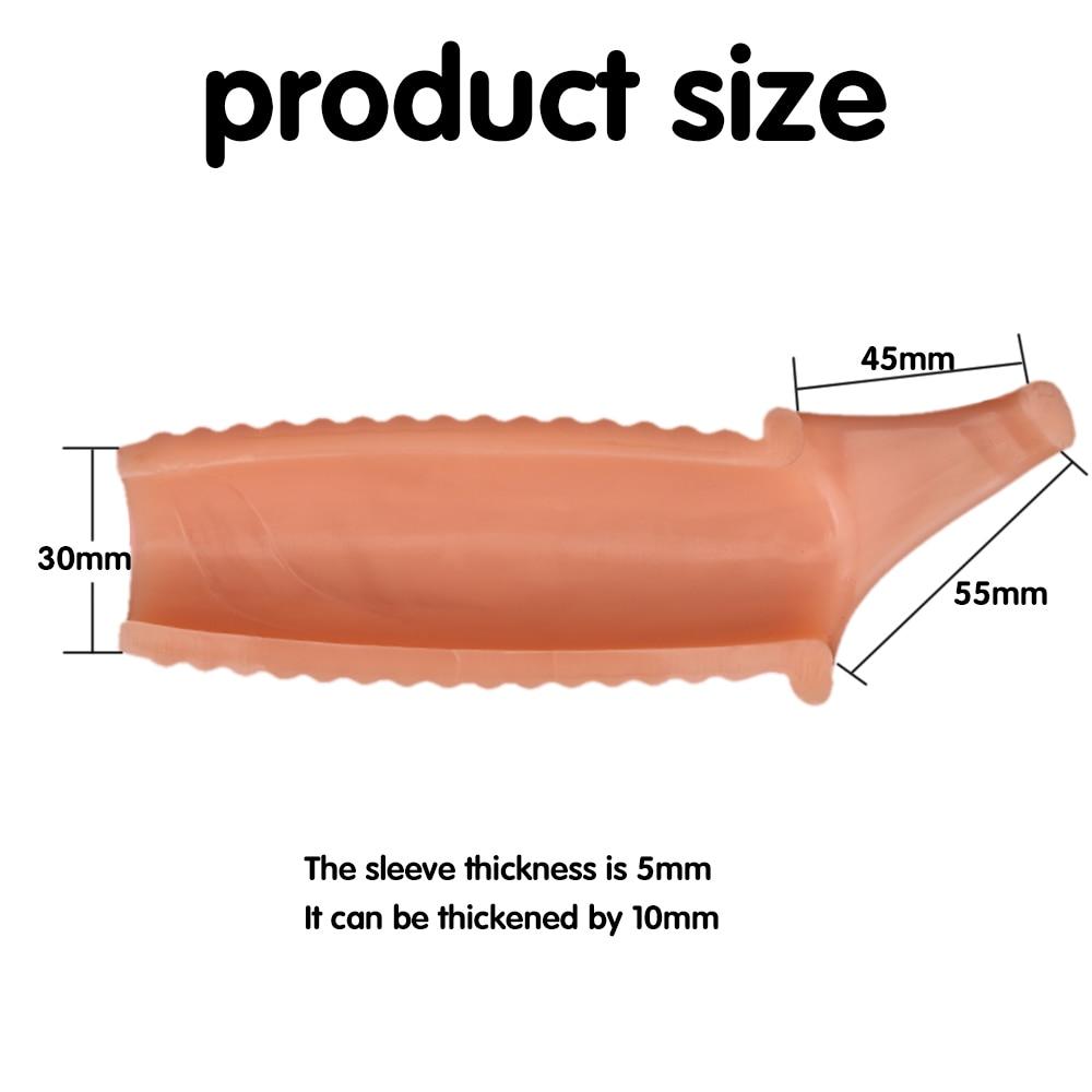 Silicone Riutilizzabile Manicotto Del Pene Flessibile Glande Ingrandimento Del Pene Extender Ritardo Eiaculazione Cock Ring Manica Giocattoli Adulti Del Sesso Per Gli Uomini