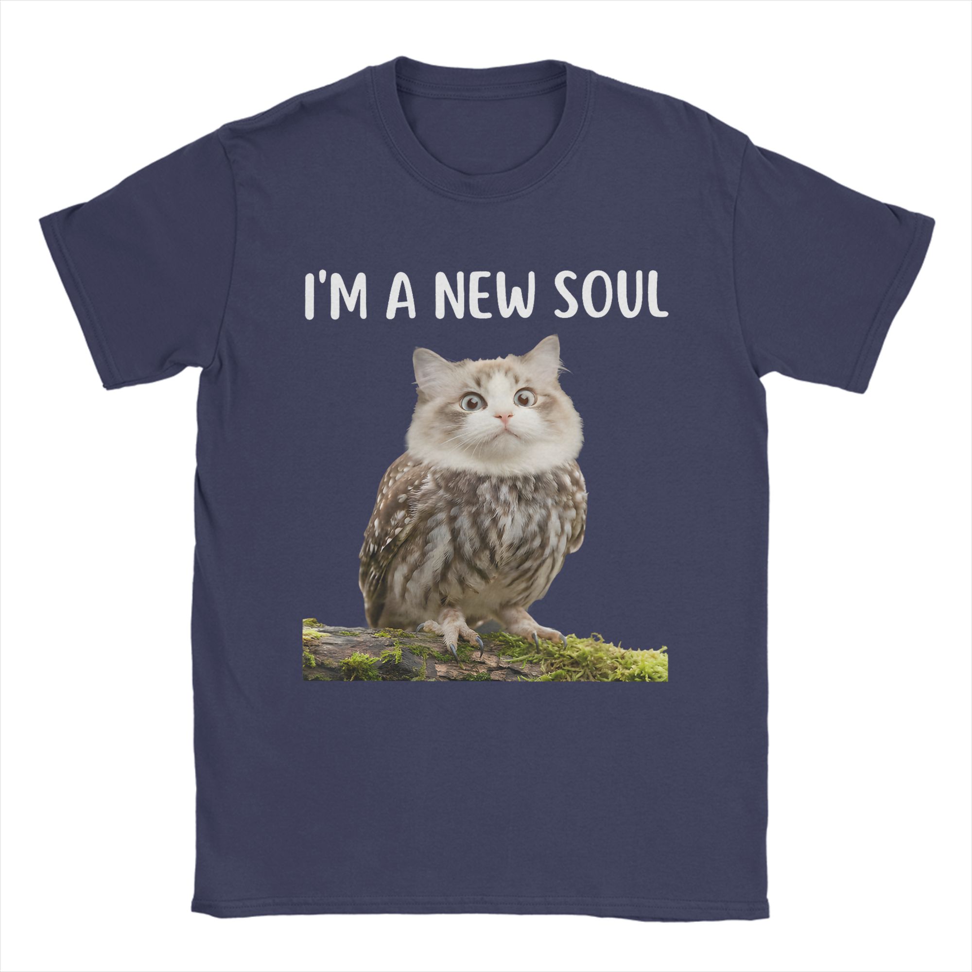 

Vintage My Spirit Animal Funny Meowl TShirt for Men 100 Cotton T Shirts Cursed Cat Owl Brainrot Meme Short Sleeve Tees Clothes 4XL