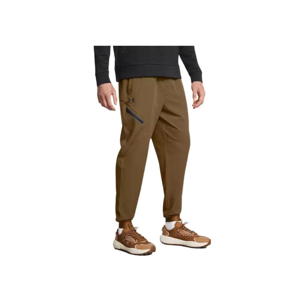 Under Armour Woven Series Vibe Solid Fashion Comfortable Soft Casual Pants Men Pants Coyote 1386557-498