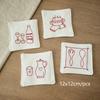 4PCS Cotton Linen Coffee Cup Mats Rustic Farmhouse Style Crochet Embroidery Coaster Absorbent Placemats for Kitchen Table Decor