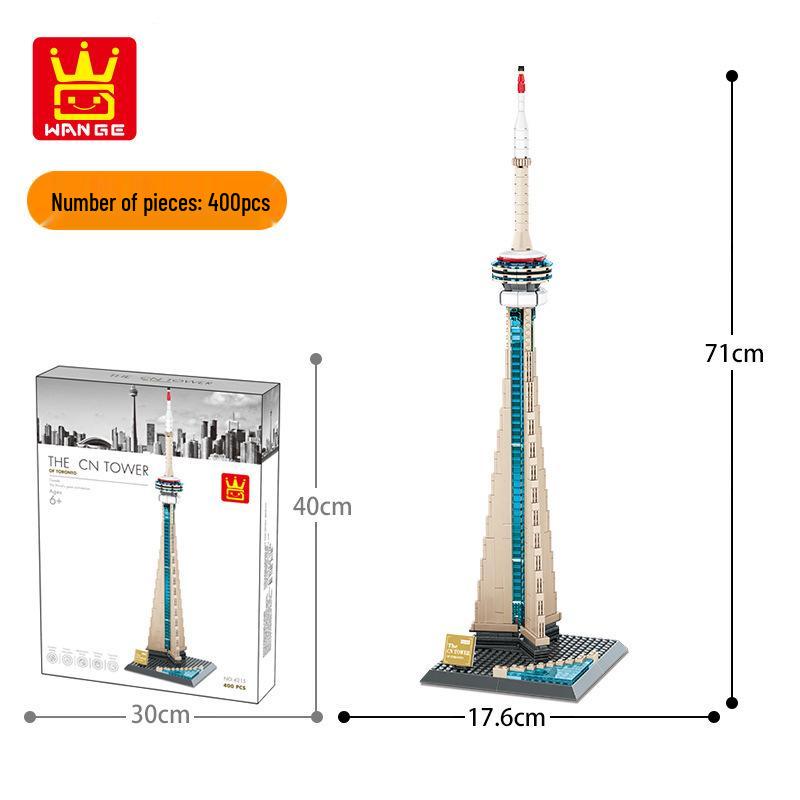 Wange 4215 CN Tower Toronto Landmark Building Blocks Set