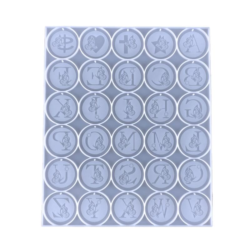 Alphabet Resin Mold Silicone Keychain Pendant Mold for Resin Casting Home Decoration Keychain Charms Epoxy Jewelry Mold