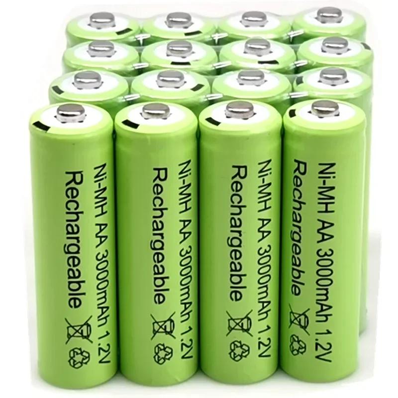 1.2V AA 3000mAh NiMH 1.2V Rechargeable Batteries Green Battery Garden Solar Lamp LED Flashlight Lantern Lamp Torch